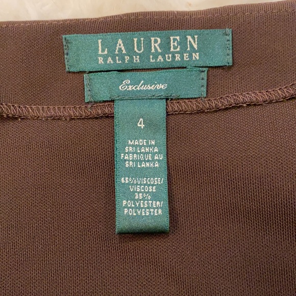 Ralph Lauren Exclusive Brown Tie-waist Dress - Size 4 - Picture 2 of 3